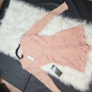 Bebe NEW Romper Baby Pink Lace Bebe.